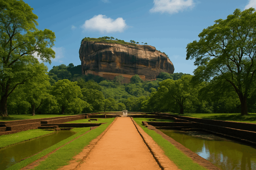 Der Sigiriya-Felsen bei Sonnenschein