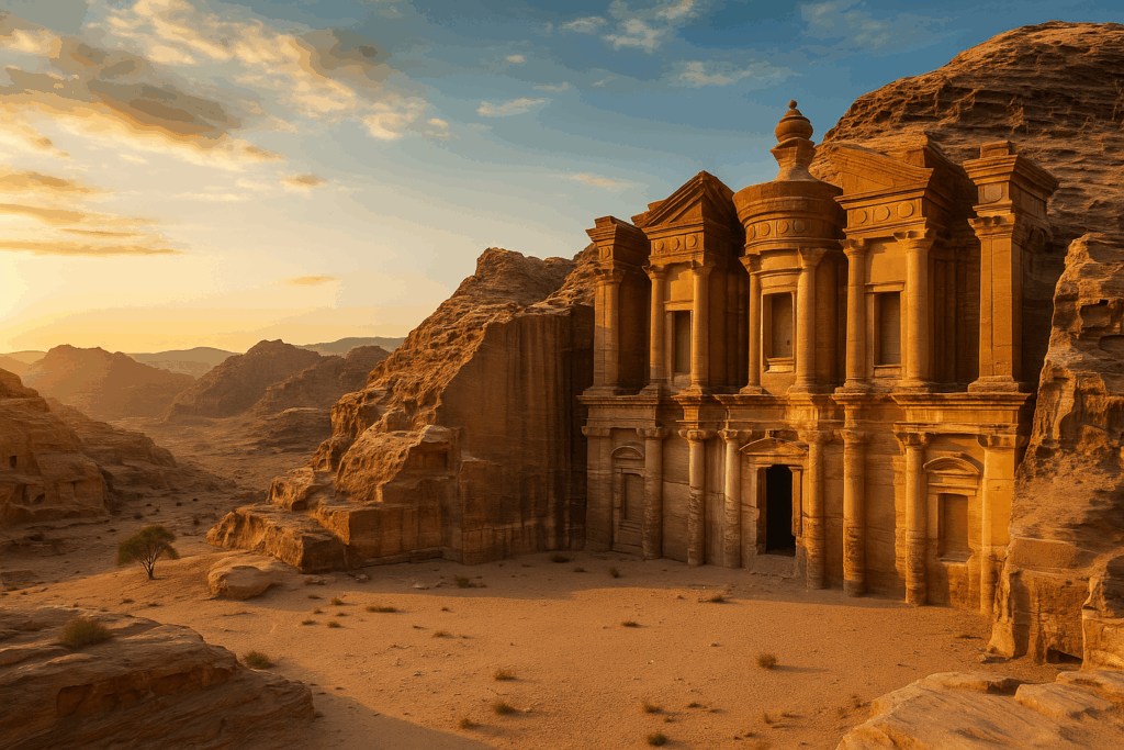 Petra Jordanien – Kloster Ad Deir im Abendlicht