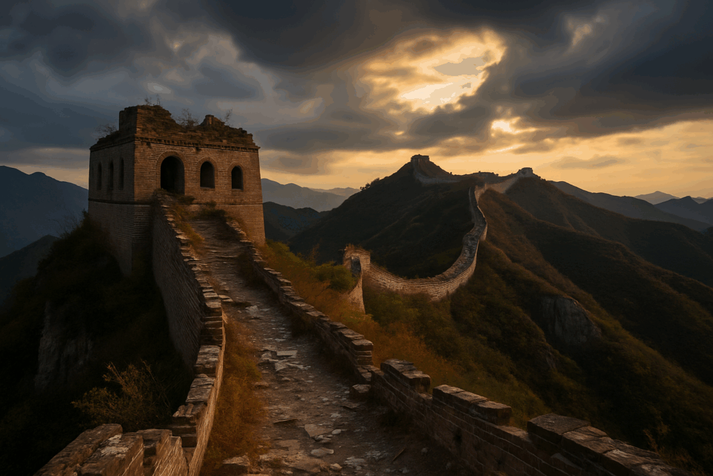 Legendäres Bauwerk der Antike bei Jiankou – ein steinernes Band durch China im ursprünglichen Zustand