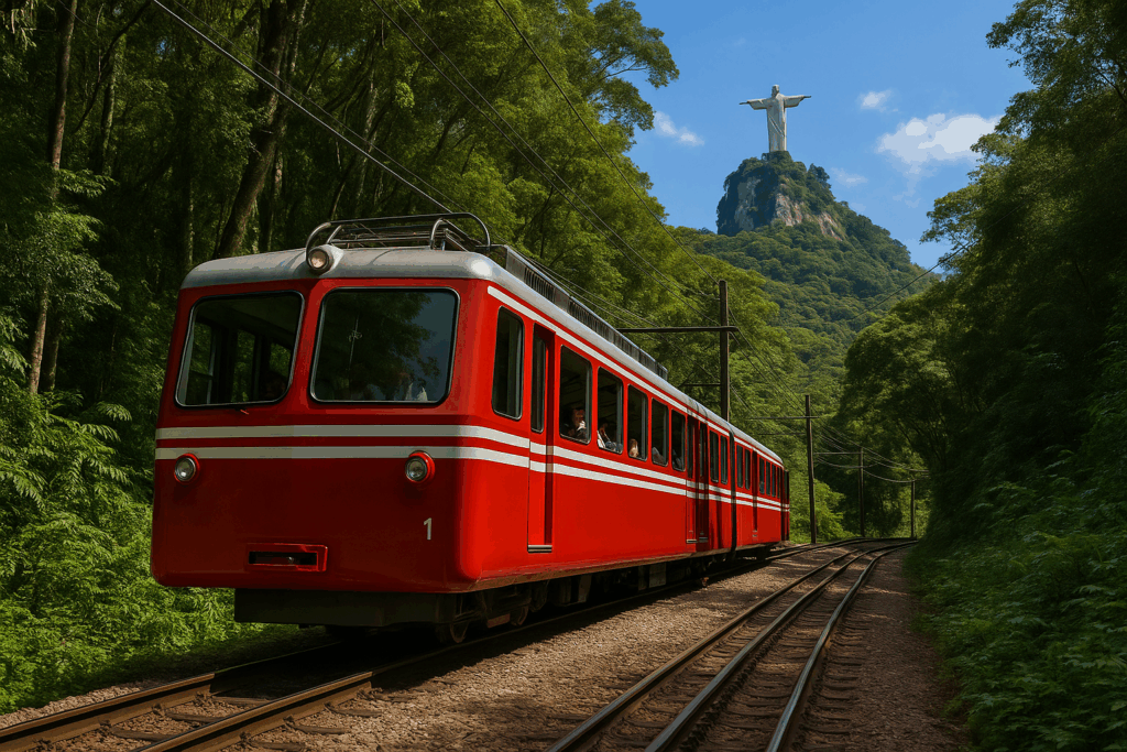 Zahnradbahn auf dem Weg zum Corcovado